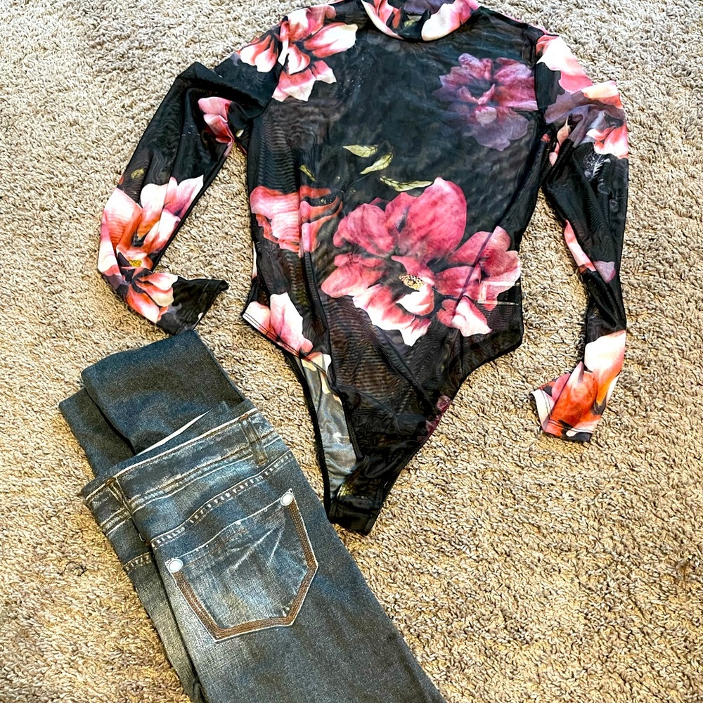 Shein XL Sheer Bodysuit